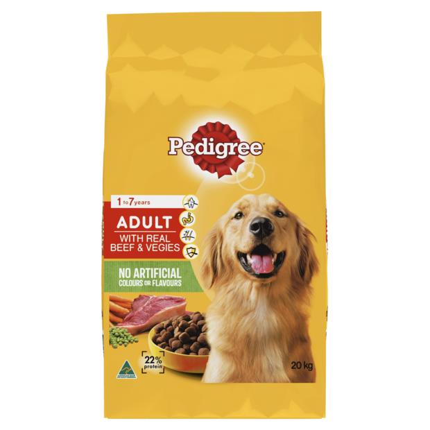 Pedigree Adult Dry Dog Food Real Beef And Vegies 20kg | Pet Food