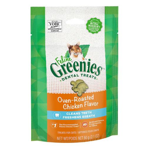 Greenies Feline Roasted Chicken Flavour Dental Treats For Cats 60 Gm 10 ...