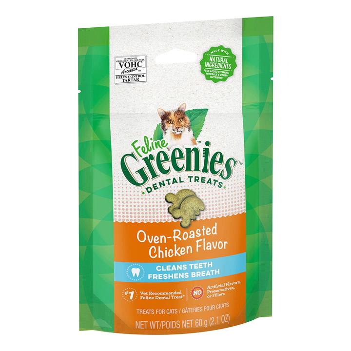 Greenies Feline Roasted Chicken Flavour Dental Treats For Cats 130 Gm 1 ...